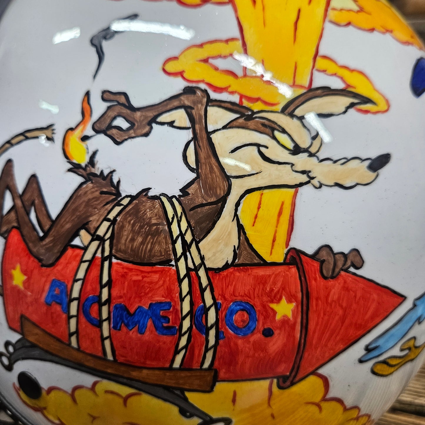 Casco jet dipinto a mano Road Runner