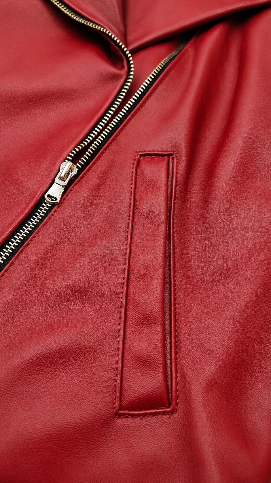 Gilet in nappa rossa Made in Italy con Fodera teschi – Over Cropped