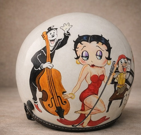 Casco jet dipinto a mano Betty Boop