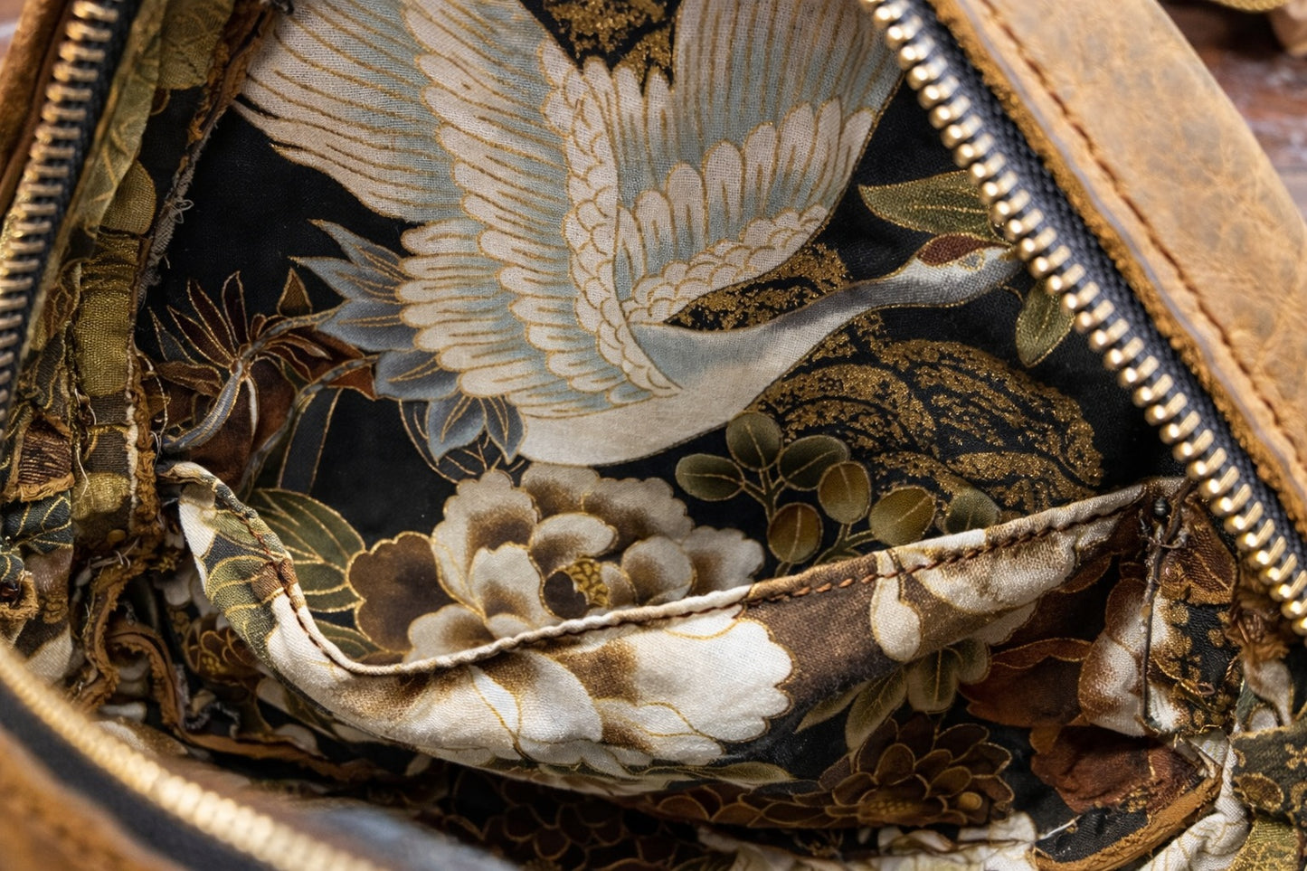 TIGER hand painted leather bag with svarovski