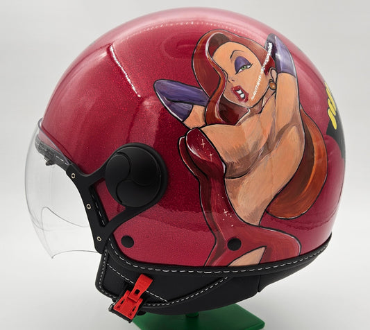 Casco jet dipinto a mano Rosso