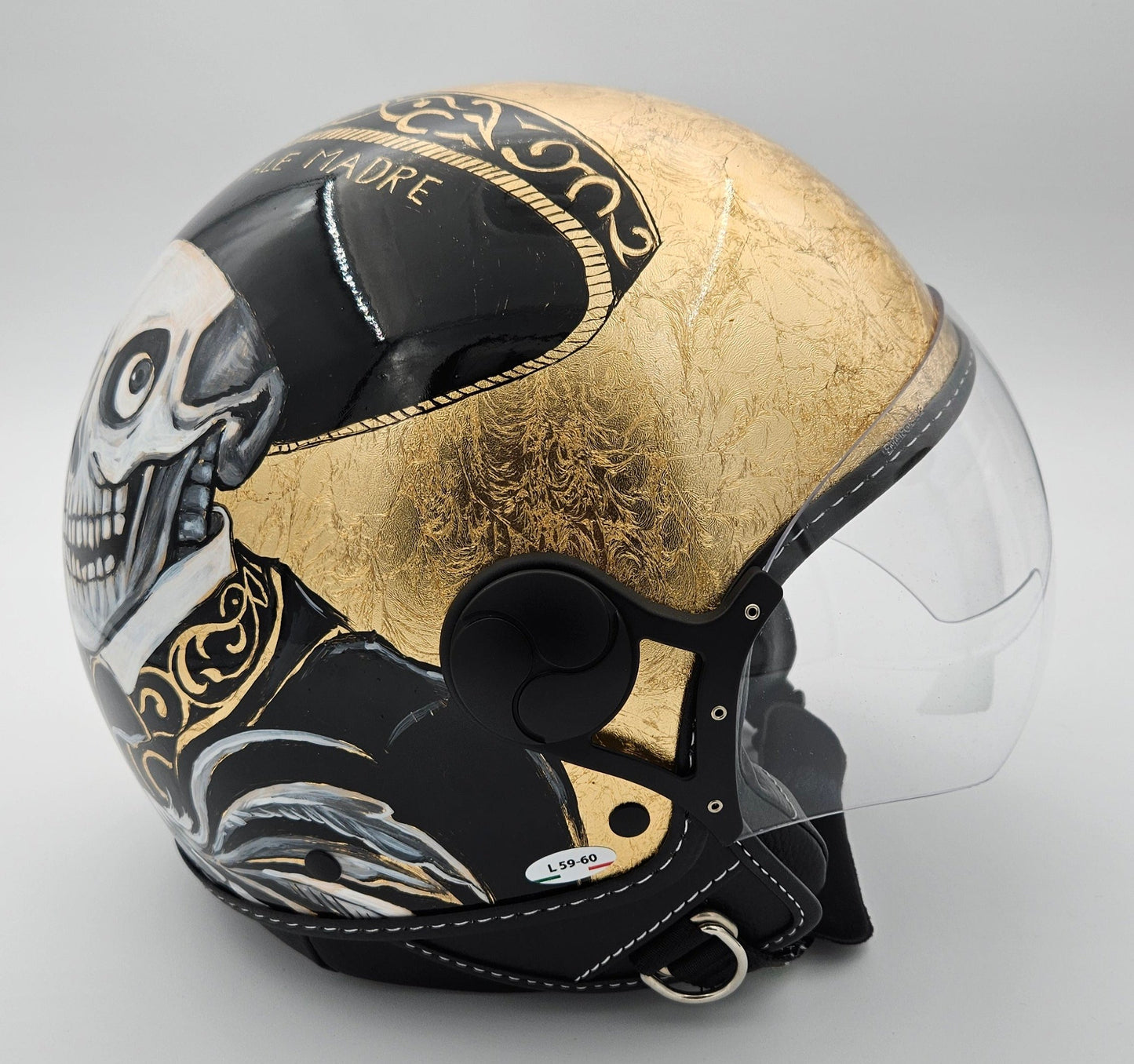 Casco jet dipinto a mano "Oro di Vita e Memoria"