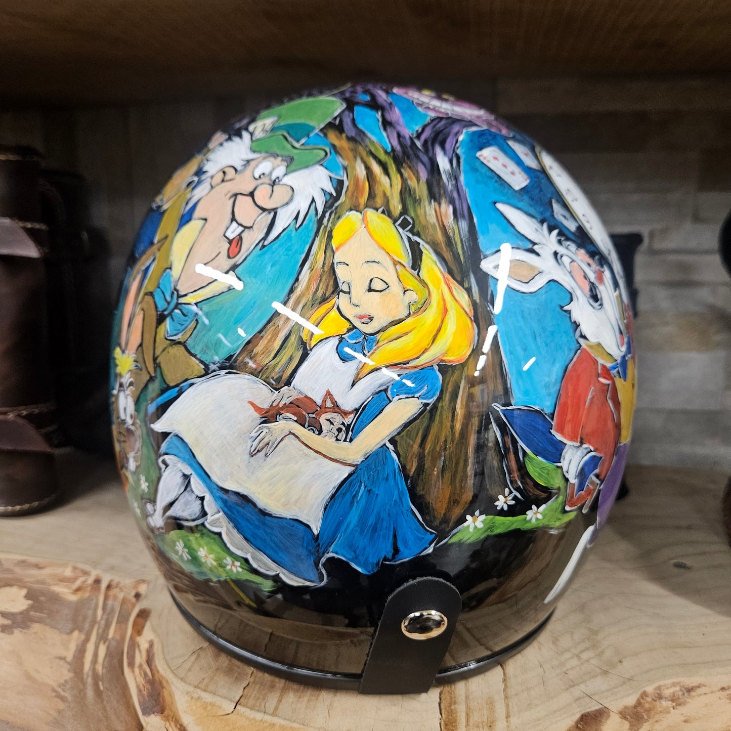Hand-Painted Helmet – Alice in Wonderland | TGM Unique Artistic Edition