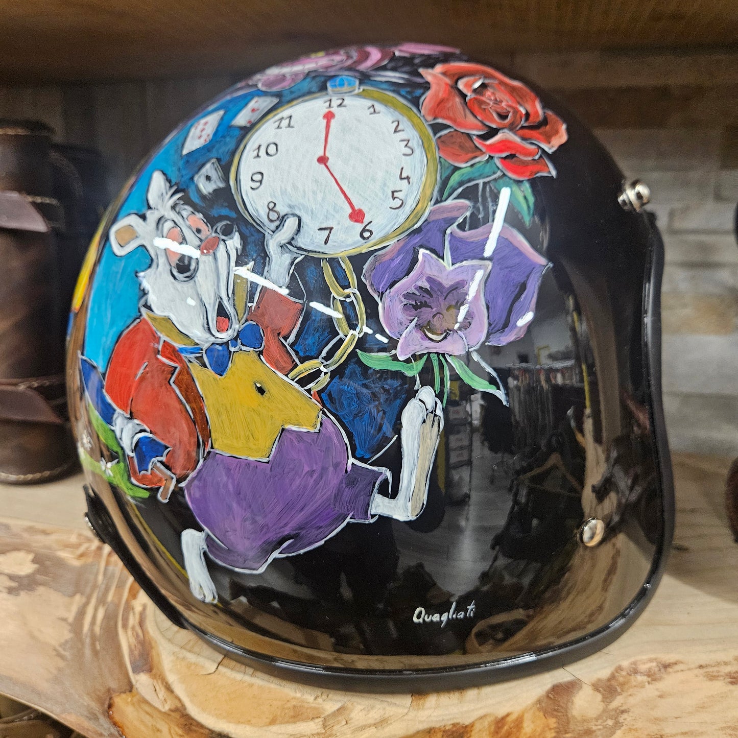 Hand-Painted Helmet – Alice in Wonderland | TGM Unique Artistic Edition