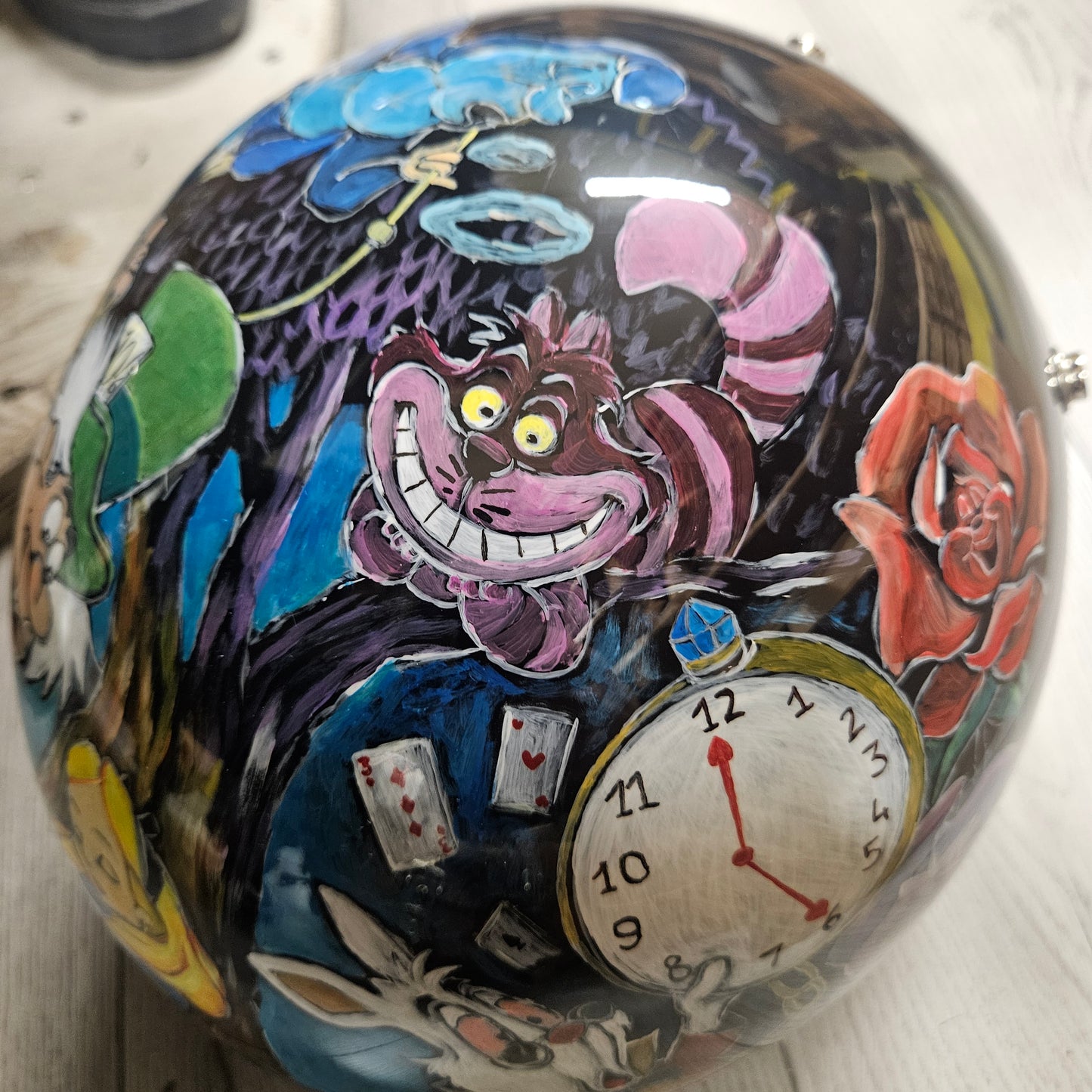 Hand-Painted Helmet – Alice in Wonderland | TGM Unique Artistic Edition