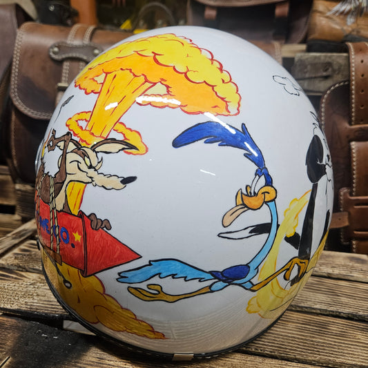Casco jet dipinto a mano Road Runner