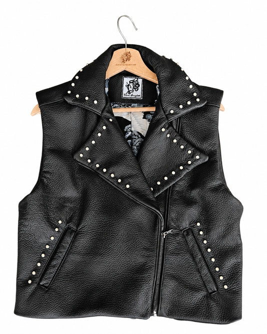 Gilet con Swarovski Made in Italy con Fodera giapponese– Over Cropped