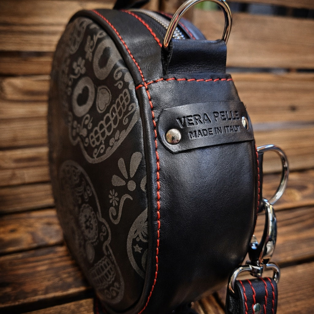 TIGER hand painted leather bag with svarovski