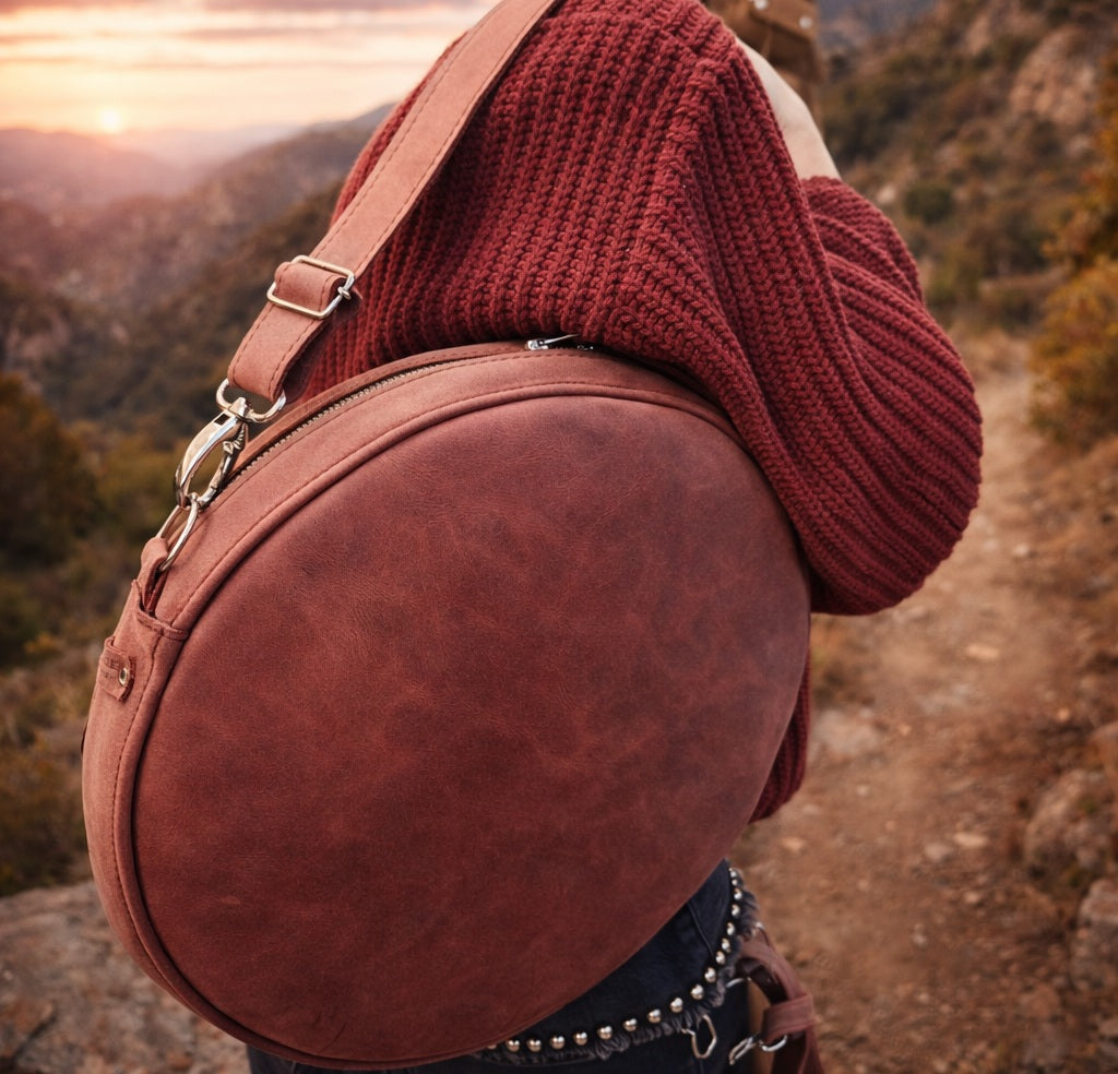 Bordeaux Leather Backpack Bag – Made in Italy