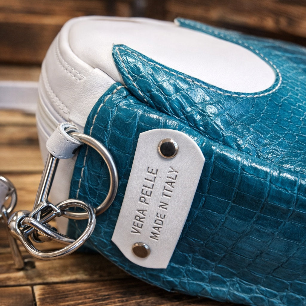 TIGER hand painted leather bag with svarovski