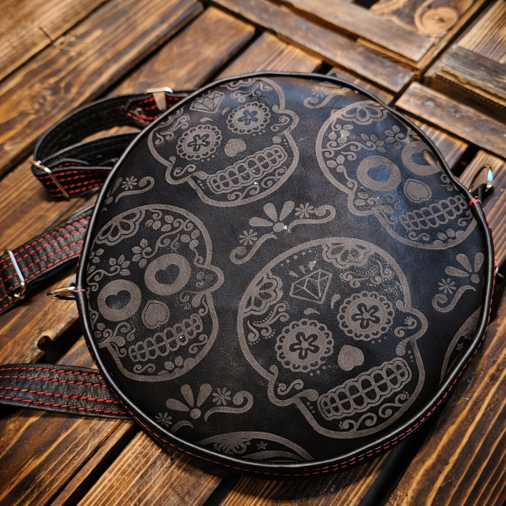 TIGER hand painted leather bag with svarovski
