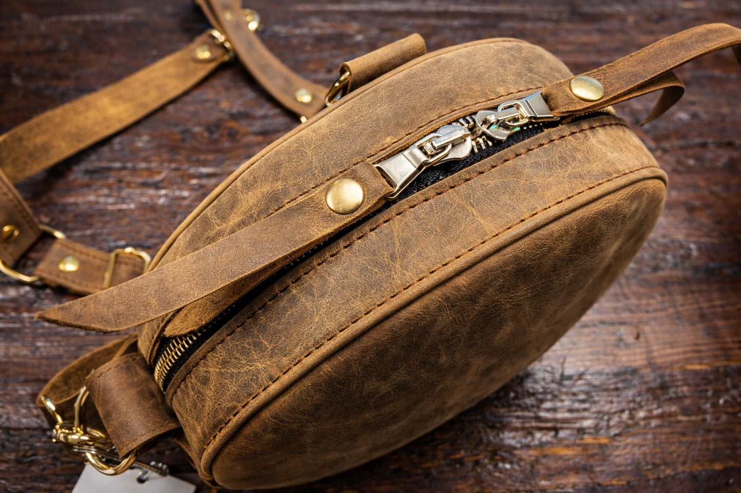 TIGER hand painted leather bag with svarovski