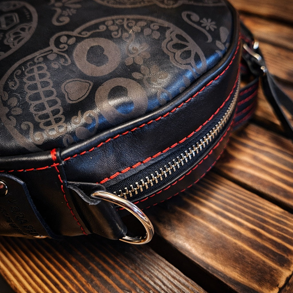 TIGER hand painted leather bag with svarovski