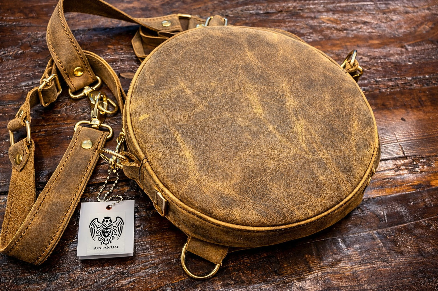 TIGER hand painted leather bag with svarovski