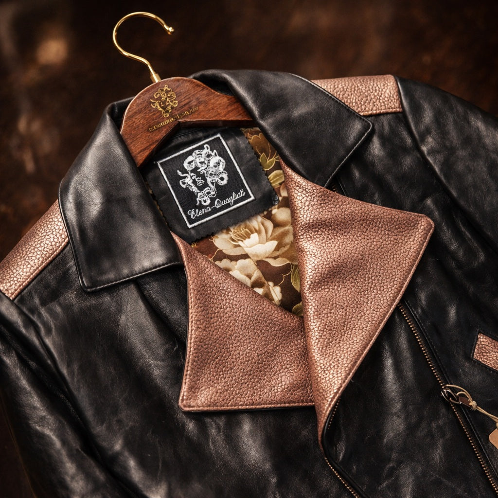 Giacca in Pelle Artigianale Made in Italy con Fodera Giapponese – Over Cropped