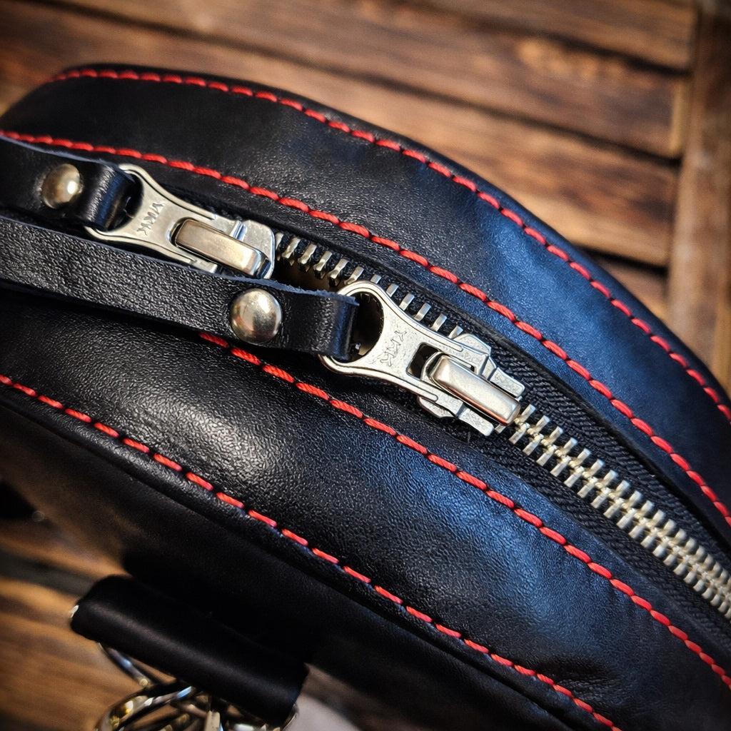 TIGER hand painted leather bag with svarovski