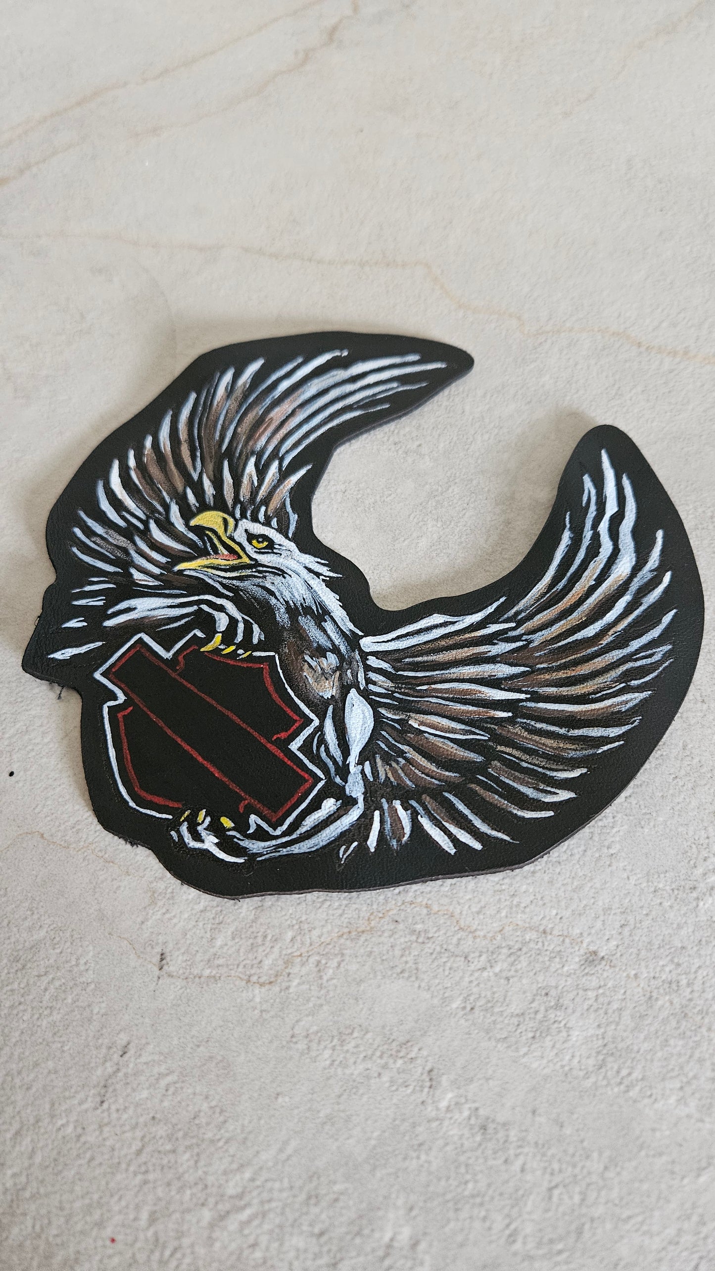 Patch in vera pelle dipinta a mano AQUILA