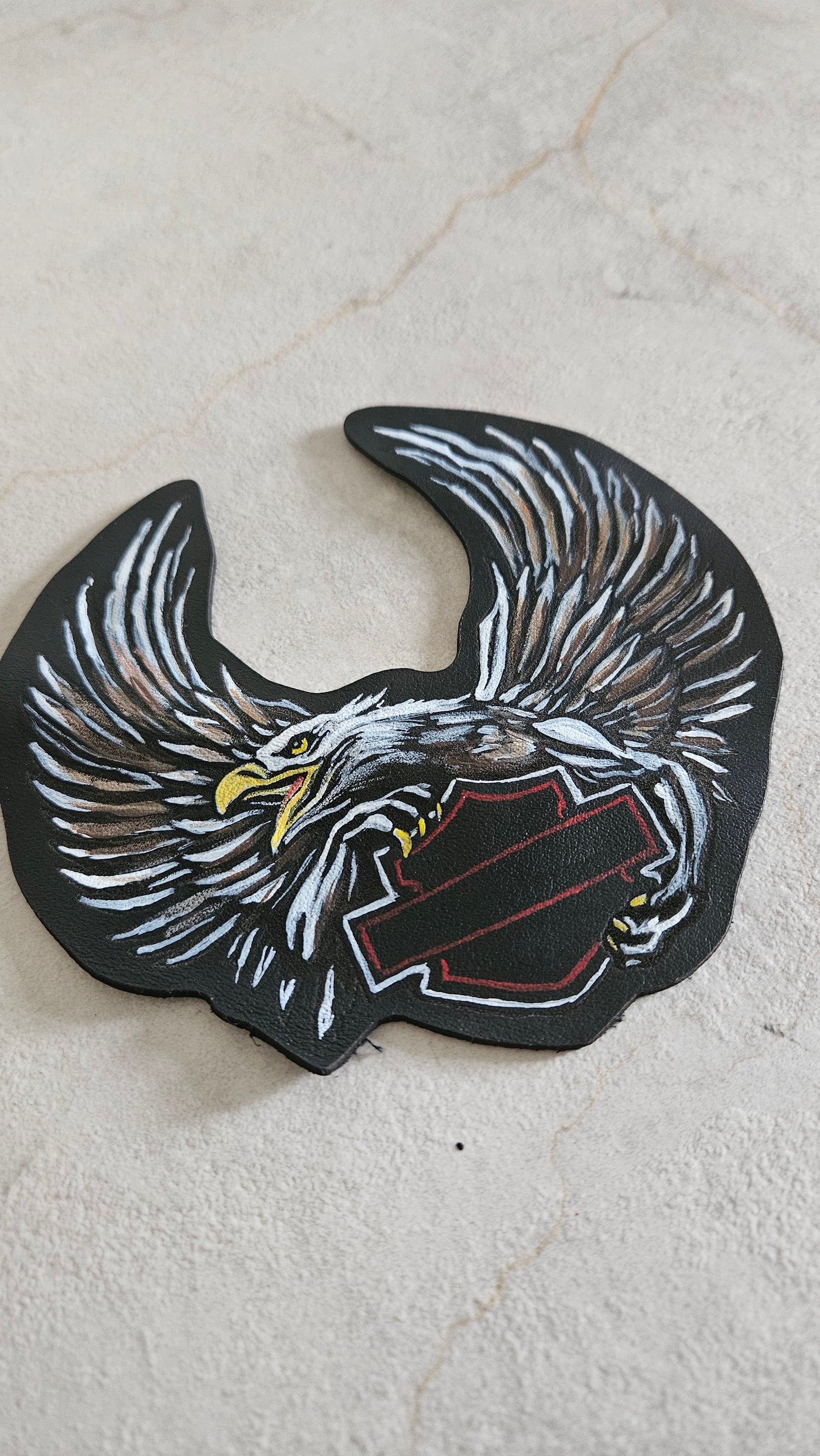 Patch in vera pelle dipinta a mano AQUILA